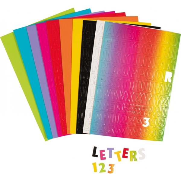Carton lettres & chiffres & papier ondul - 10 feuilles