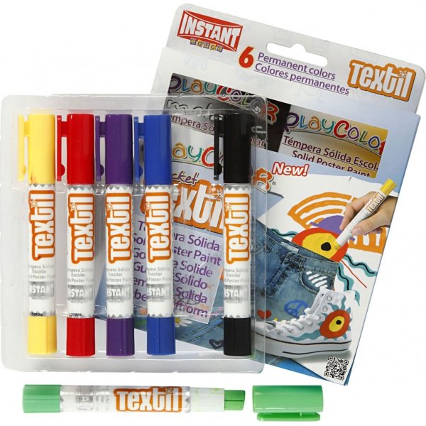 Peinture textile Playcolor - couleurs mlanges - 6 pcs