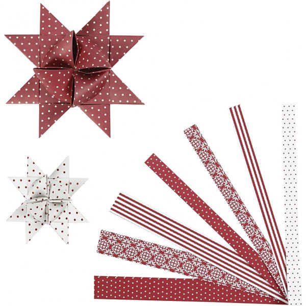 Bandes toiles - rouge - blanc - 6,5+11,5 cm - 60 bandes