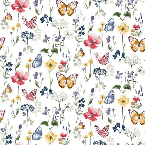 Toile cire PVC Summer Meadow - Bleu