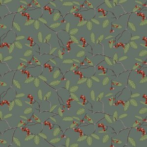 Tissu ciré Winterberry - Vert Tissu ciré Winterberry - Vert