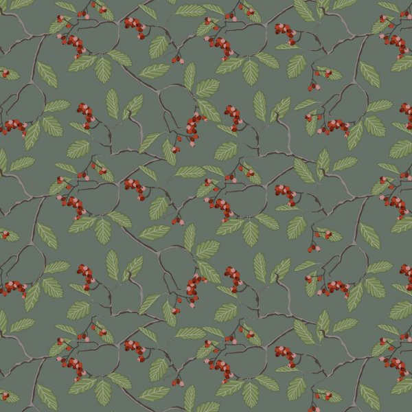 Tissu cir Winterberry - Vert