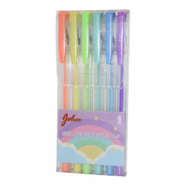 Stylos gel pastel - 6 couleurs