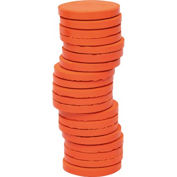 Rondelles de couleur  30 mm - orange - 20 pcs