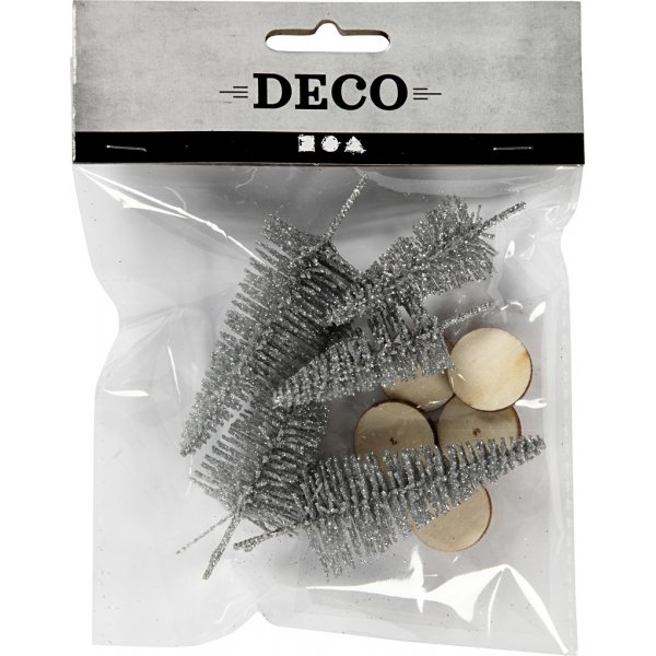 Mini arbres - argent - 5 pcs