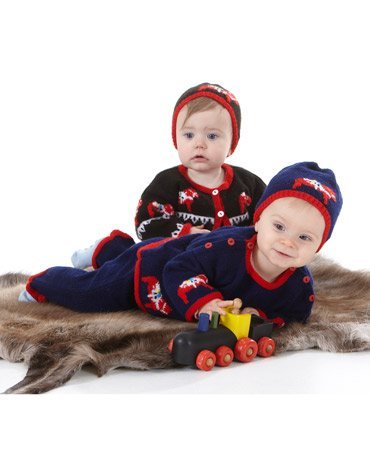 Patron tricot - Pull, cardigan, pantalon et bonnet avec chevaux Dala Patron tricot - Pull, cardigan, pantalon et bonnet avec chevaux Dala