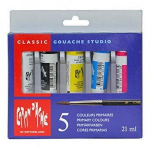 Peinture Gouache Caran d'Ache - tubes 5x10ml Peinture Gouache Caran d'Ache - tubes 5x10ml