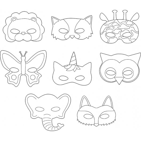 Masques en papier animaux 16 pcs Masques en papier animaux 16 pcs