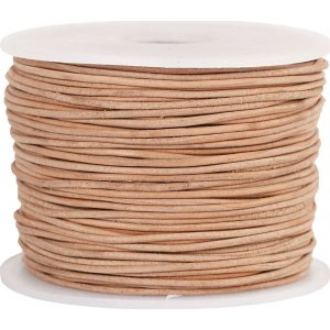 Cordon en cuir - beige - 1 mm - 50 m Cordon en cuir - beige - 1 mm - 50 m