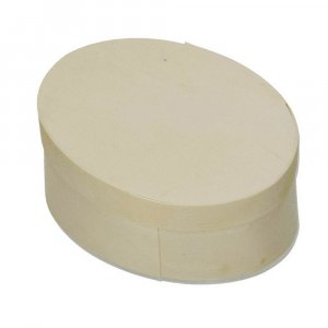 Caisse en contreplaqué ø 120 x 90 mm H 50 mm - ovale non traité Caisse en contreplaqué ø 120 x 90 mm H 50 mm - ovale non traité