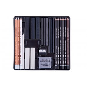 Set de stylos Crayons Cretacolor Noir & Blanc - 25 pièces Set de stylos Crayons Cretacolor Noir & Blanc - 25 pièces