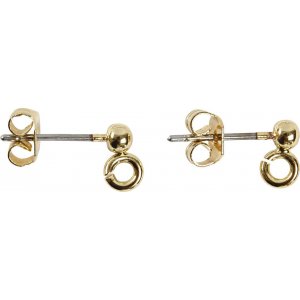Clous d'oreilles avec boucle et boule - plaqué or - 10 pcs Clous d'oreilles avec boucle et boule - plaqué or - 10 pcs