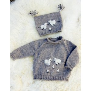 Patron tricot - Pull et bonnet tricotés avec mouton Patron tricot - Pull et bonnet tricotés avec mouton