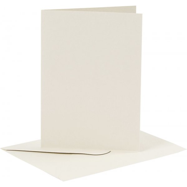 Cartes et enveloppes - blanc cassé - 11,5 x 16,5 cm - 6 sets Cartes et enveloppes - blanc cassé - 11,5 x 16,5 cm - 6 sets