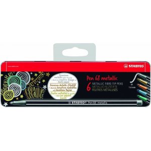 Stylo fibre Pen 68 Étui en métal - paquet de 6 Stylo fibre Pen 68 Étui en métal - paquet de 6
