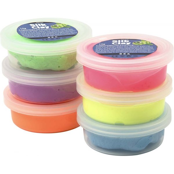 Silk Clay® - couleurs fluo - 6 x 14 g Silk Clay® - couleurs fluo - 6 x 14 g