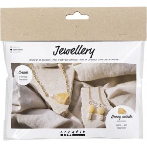 Mini Kit DIY Bijoux, Colliers et bracelets avec calcite miel Mini Kit DIY Bijoux, Colliers et bracelets avec calcite miel