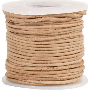 Cordon en cuir - naturel - 1 mm - 10 m Cordon en cuir - naturel - 1 mm - 10 m
