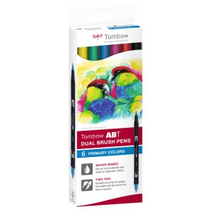 Lot de 6 feutres à double pointe Tombow ABT Basic Lot de 6 feutres à double pointe Tombow ABT Basic
