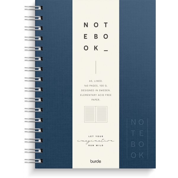Carnet - Textile - Lign A5 - Reliure spirale