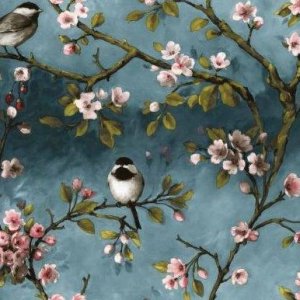 Fleurs et oiseaux en tissu ciré Fleurs et oiseaux en tissu ciré