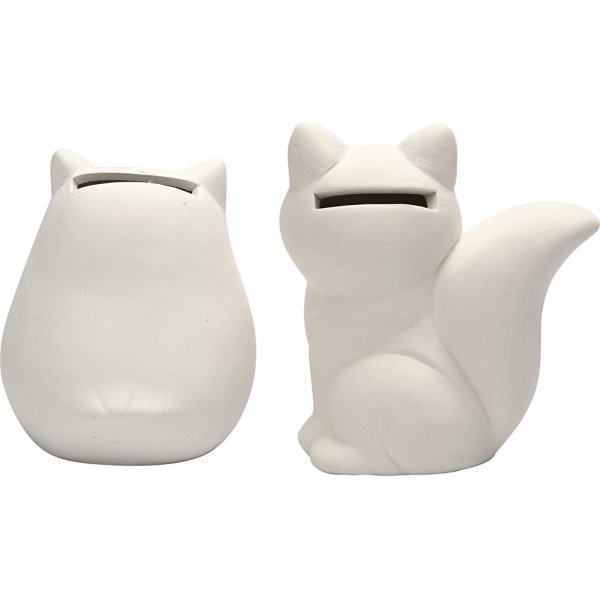 Animal salvateur - blanc - hibou et renard - 2 pcs