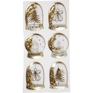 Autocollants shaker - or - ange - bois et maison - 6 pcs Autocollants shaker - or - ange - bois et maison - 6 pcs