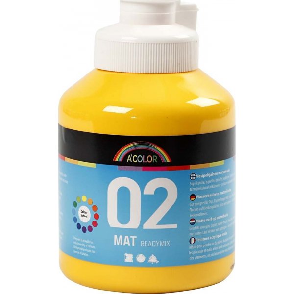 Peinture scolaire - Acrylique - jaune - mate - 500 ml