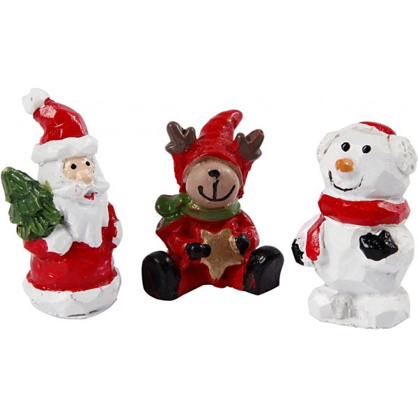 Figurines - Père Noël - Renne et bonhomme de neige Figurines - Père Noël - Renne et bonhomme de neige