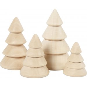 Sapins de Noël en bois - 4 pcs Sapins de Noël en bois - 4 pcs