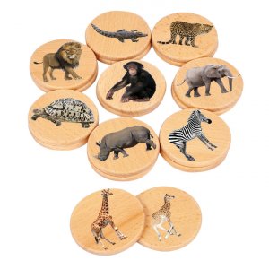 Souvenirs en bois animaux sauvages Ø 7 cm FSC 100 % - 18 pièces Souvenirs en bois animaux sauvages Ø 7 cm FSC 100 % - 18 pièces