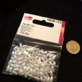 Image client Perles de cire forme olive 4 x 8 mm - blanc 100 pcs.