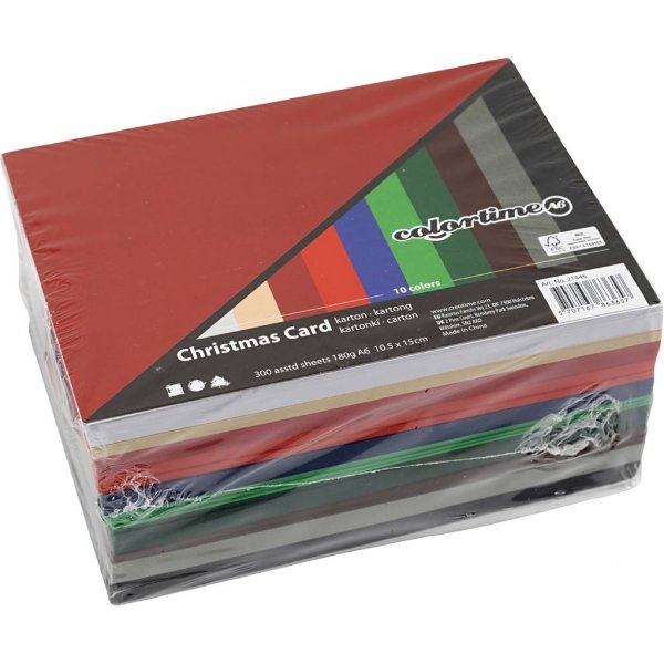 Carton de Nol - couleurs mlanges - A6 - 300 feuilles