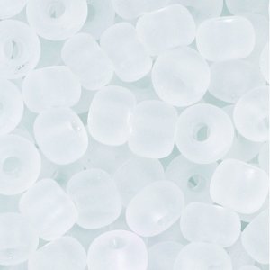 Perles rocaille ø 5,5 mm - blanc 17 g transparent mat Perles rocaille ø 5,5 mm - blanc 17 g transparent mat