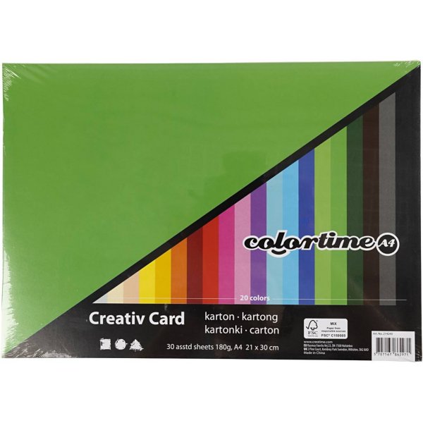 Creativ Carton - couleurs mlanges - A4 - 30 pcs