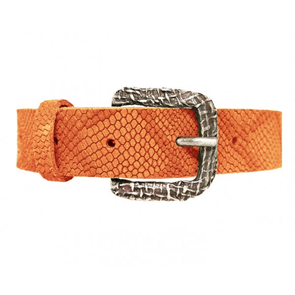 Ceinture pour femme en cuir de vachette à motif croco Ceinture pour femme en cuir de vachette à motif croco