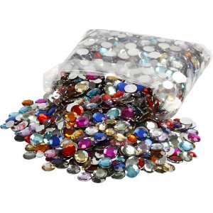 Strass - couleurs mélangées - Rond - Ø6+9+12 mm - 3600 pcs Strass - couleurs mélangées - Rond - Ø6+9+12 mm - 3600 pcs