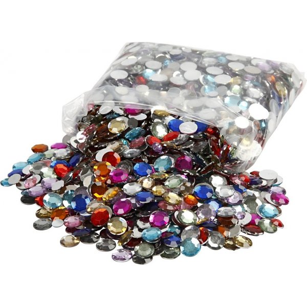 Strass - couleurs mlanges - Rond - 6+9+12 mm - 3600 pcs