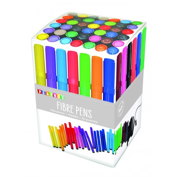 Crayons à fibres épaisses - différentes couleurs - 42 pcs Crayons à fibres épaisses - différentes couleurs - 42 pcs