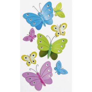 Mélange d'autocollants - Papillons avec strass Mélange d'autocollants - Papillons avec strass