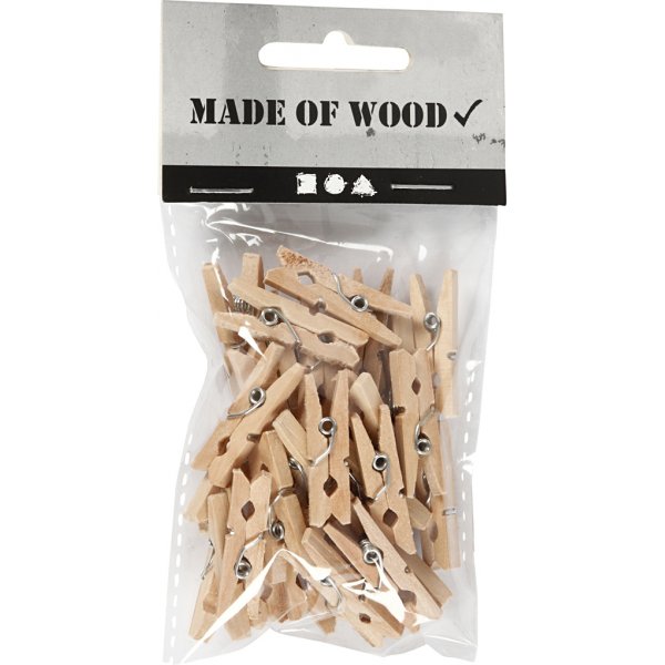 Pinces  linge - 30 x 3 mm - 30 pcs