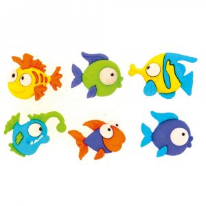 Boutons multicolores 22x20 - 24x20 mm - Poissons Boutons multicolores 22x20 - 24x20 mm - Poissons