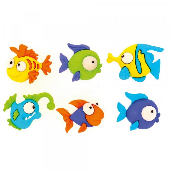 Boutons multicolores 22x20 - 24x20 mm - Poissons