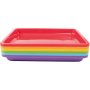 Plateau en plastique 28 x 22 x 3 cm, 6 couleurs, 12 pices