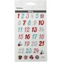 Autocollants paillets - numros de calendrier
