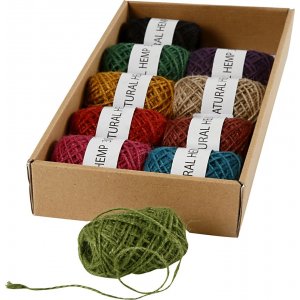 Chanvre naturel - assortiment - couleurs mélangées - 10 x 30 m Chanvre naturel - assortiment - couleurs mélangées - 10 x 30 m