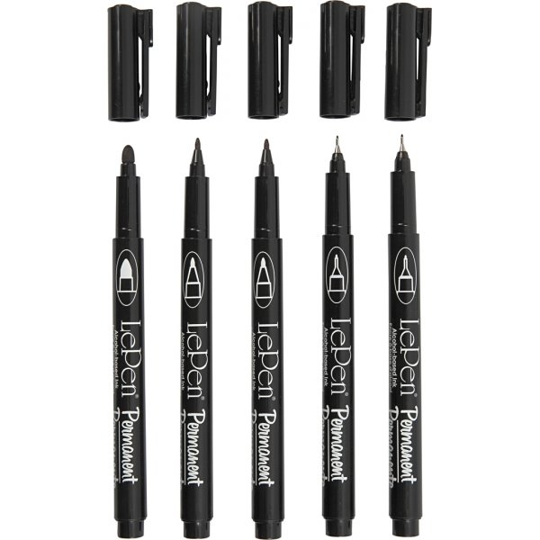 Marqueur permanent - noir - 5 pcs