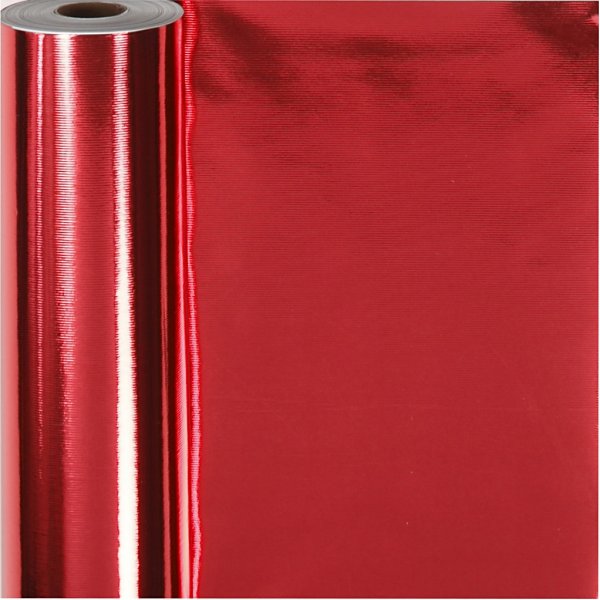Papier cadeau - rouge mtallis - 100 m