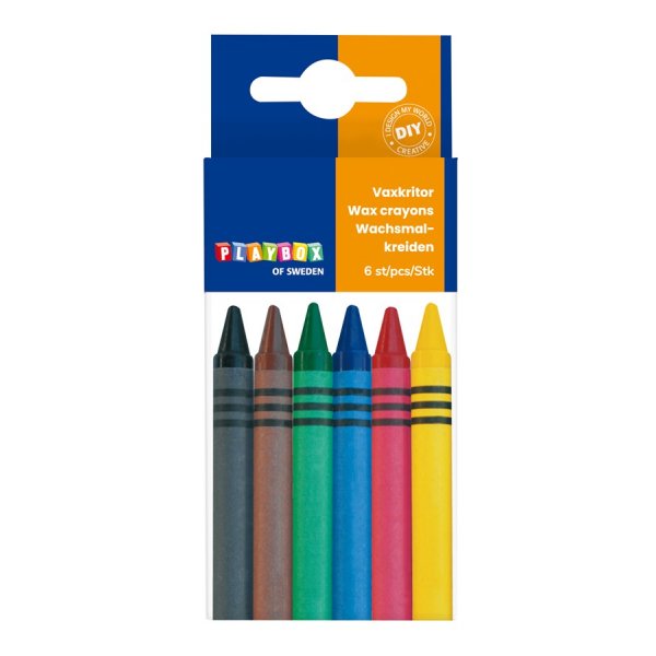 Crayon de cire 6 pices troit
