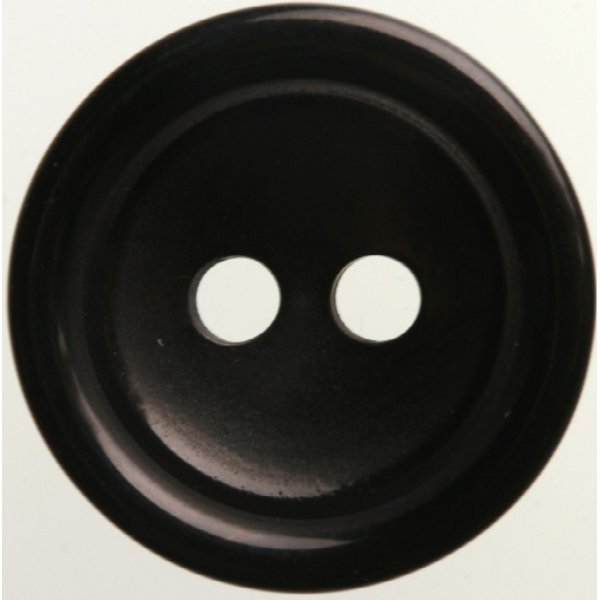 Bouton Rond 2 trous 15 mm 4pcs - Noir